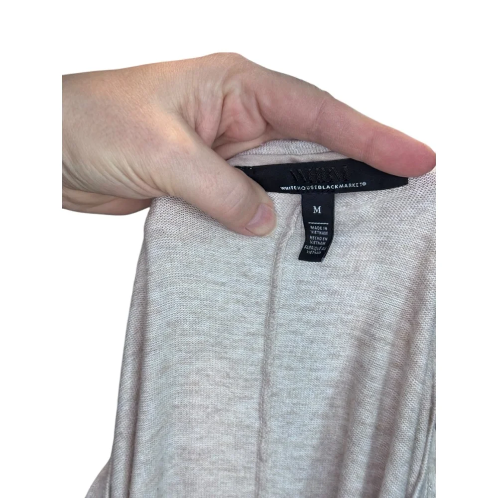 Women's White House Black Market Beige Dolman Sleeve Top M euc - Picture 3 of 3